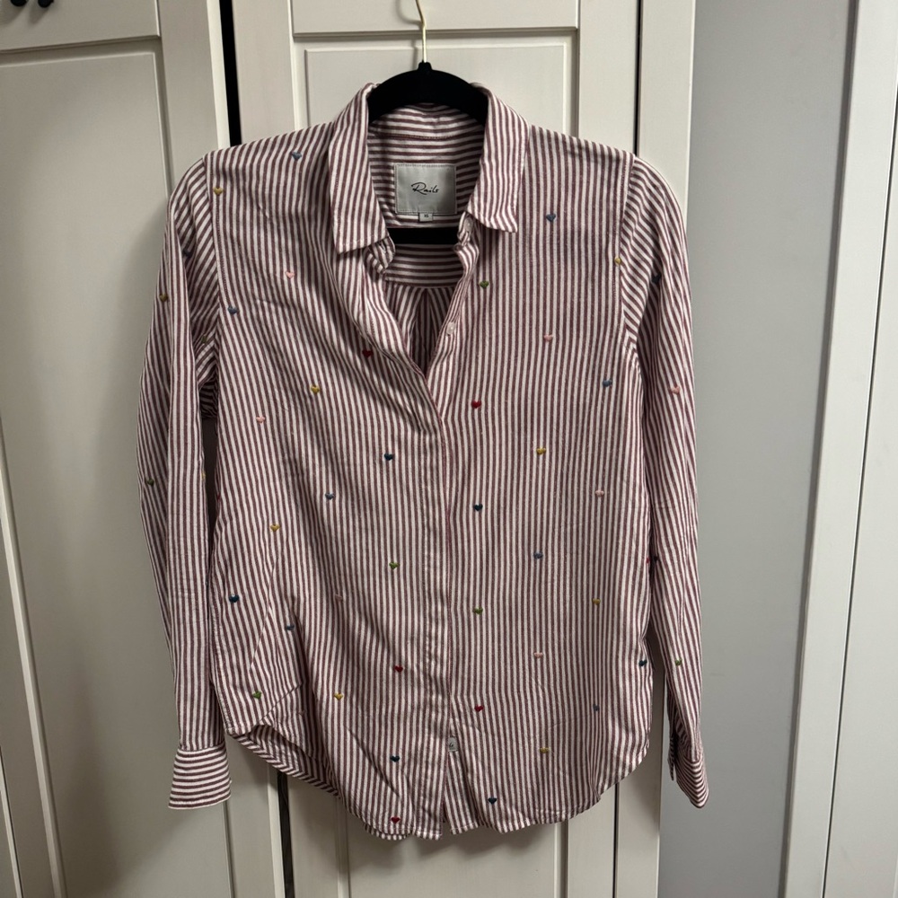 Rails Red and White Casual Button Down Shirt